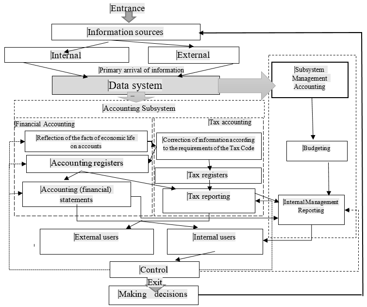 Model of accounting information management organizations based on ACS